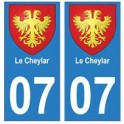 07 Le Cheylard ville autocollant plaque