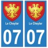 07 Le Cheylard ville autocollant plaque