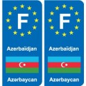 F Europe Azerbaïdjan Azerbaijan autocollant plaque