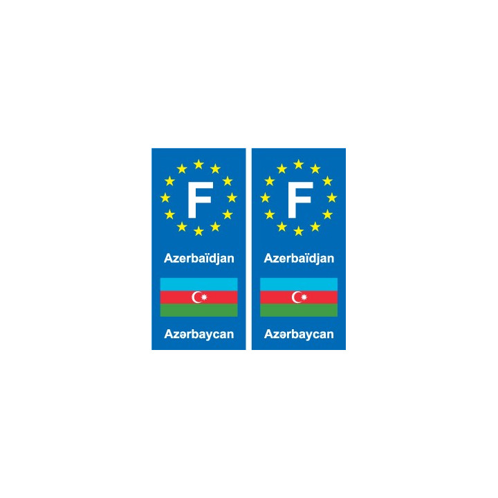F Europe Azerbaïdjan Azerbaijan autocollant plaque