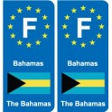 F Europe Bahamas autocollant plaque