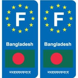 F Europe Bangladesh  autocollant plaque