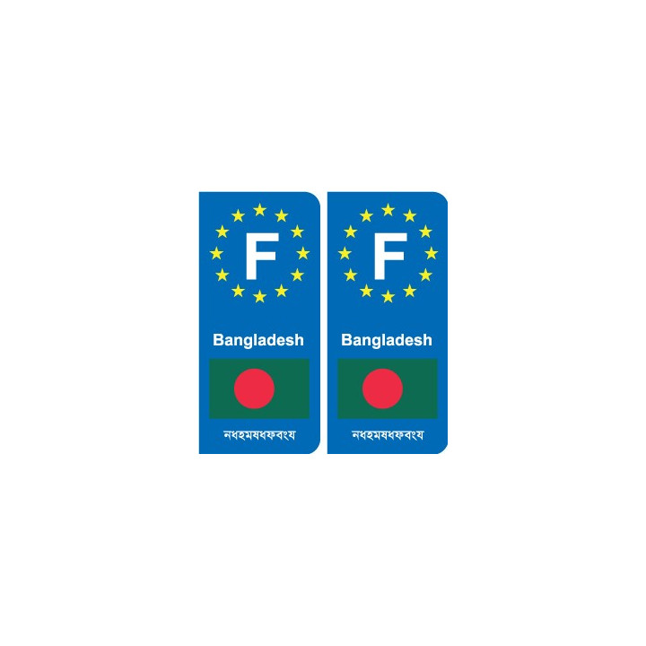 F Europe Bangladesh  autocollant plaque