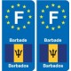 F Europe Barbade Barbados autocollant plaque
