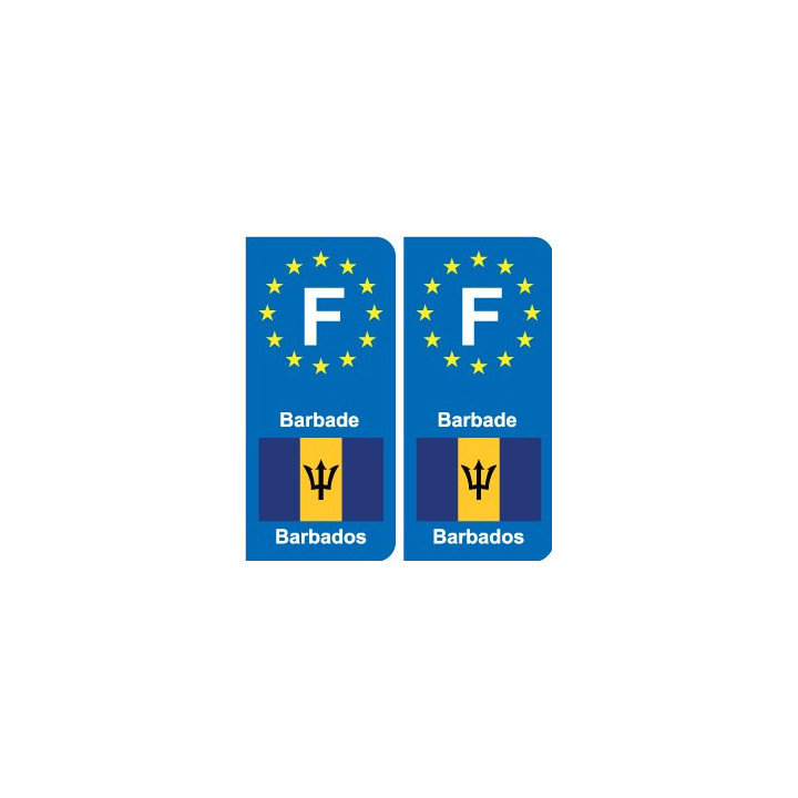 F Europe Barbade Barbados autocollant plaque
