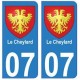 07 Le Cheylard ville autocollant plaque
