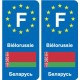 F Europe Biélorussie Belarus autocollant plaque