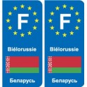 F Europe Biélorussie Belarus autocollant plaque