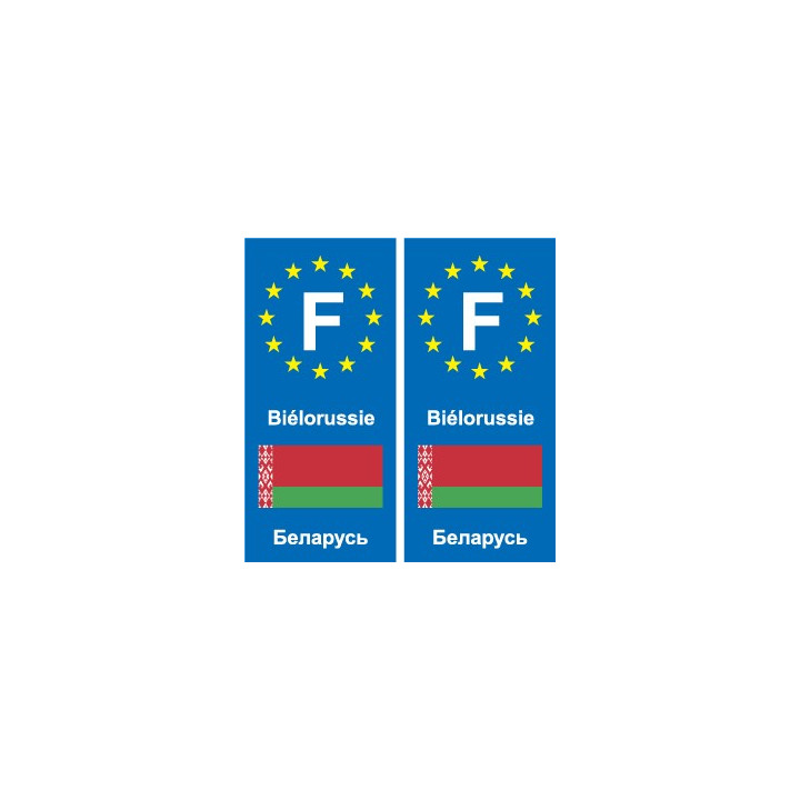 F Europe Biélorussie Belarus autocollant plaque