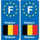 F Europe Belgique Belgium autocollant plaque