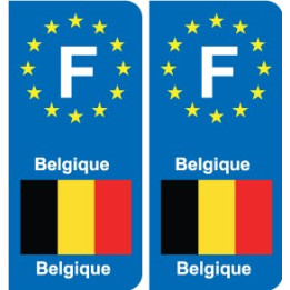 F Europe Belgique Belgium autocollant plaque
