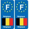 F Europe Belgique Belgium autocollant plaque
