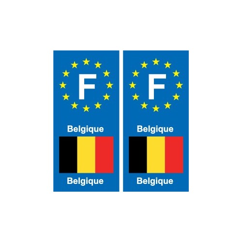 F Europe Belgique Belgium autocollant plaque