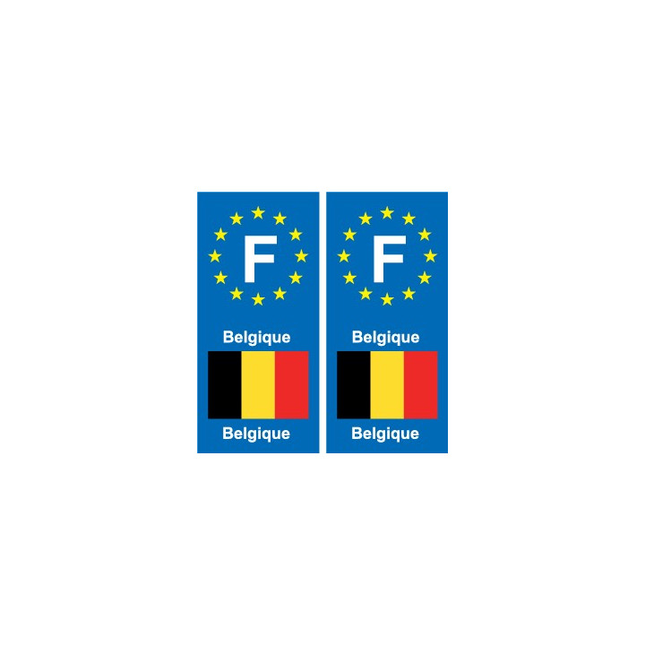 F Europe Belgique Belgium autocollant plaque