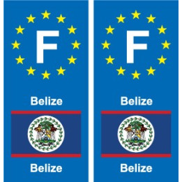 F Europe Belize autocollant plaque