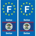 F Europe Belize autocollant plaque