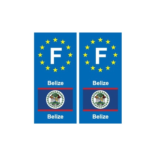 F Europe Belize autocollant plaque