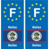 F Europe Belize autocollant plaque