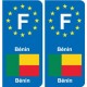 F Europa Benin Benin aufkleber platte