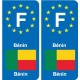 F Europa Benin Benin placa etiqueta