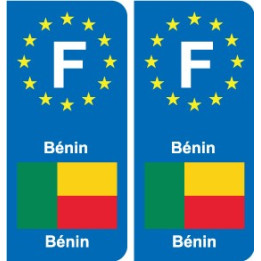 F Europe Bénin Benin autocollant plaque