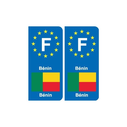 F Europe Bénin Benin autocollant plaque