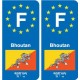 F Europe bhutan Bhutan sticker plate