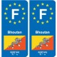 F Europe Bhoutan Bhutan autocollant plaque