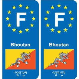 F Europe Bhoutan Bhutan autocollant plaque