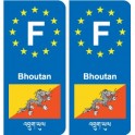 F Europe Bhoutan Bhutan autocollant plaque