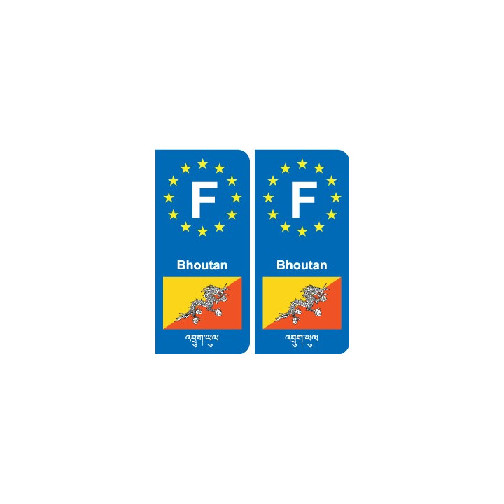 F Europe Bhoutan Bhutan autocollant plaque