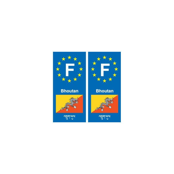 F Europe Bhoutan Bhutan autocollant plaque
