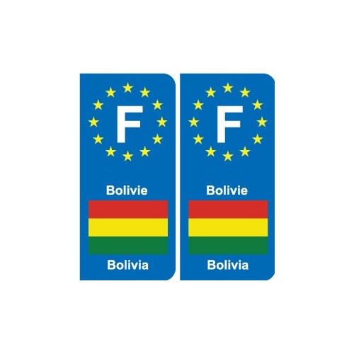 F Europe Bolivie Bolivia autocollant plaque