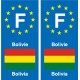 F Europe Bolivie Bolivia autocollant plaque