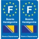 F Europe Bosnie-Herzégovine Bosnia and Herzegovina autocollant plaque