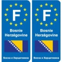 F Europe Bosnie-Herzégovine Bosnia and Herzegovina sticker autocollant plaque