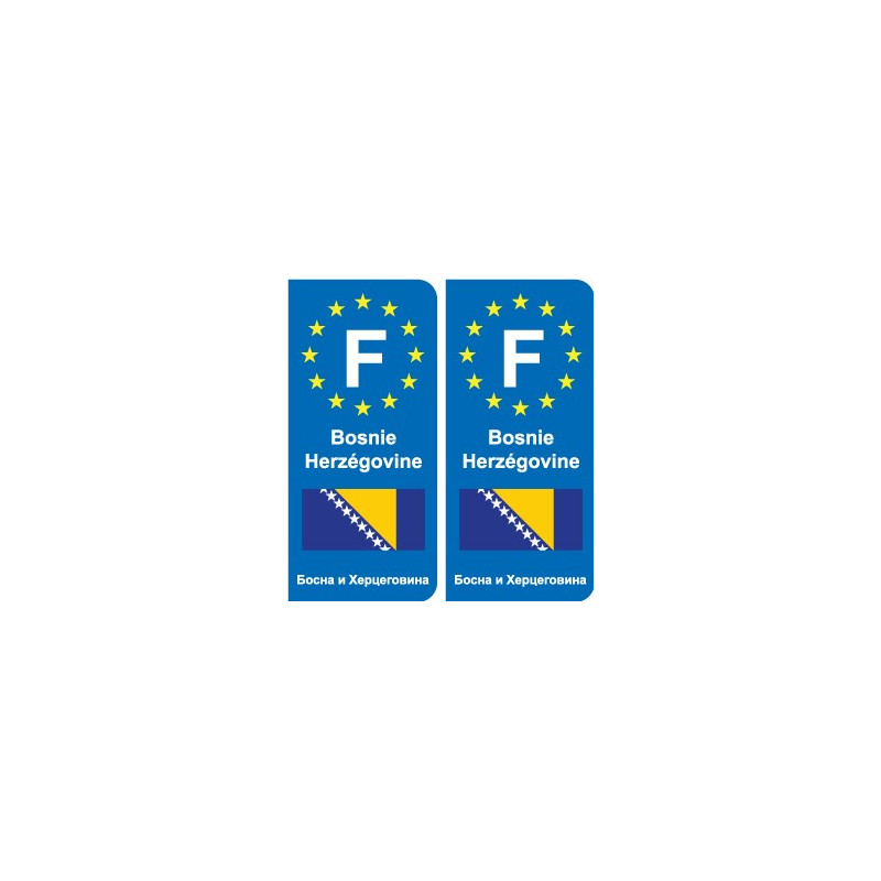 F Europe Bosnie-Herzégovine Bosnia and Herzegovina autocollant plaque