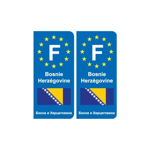 F Europe Bosnie-Herzégovine Bosnia and Herzegovina autocollant plaque