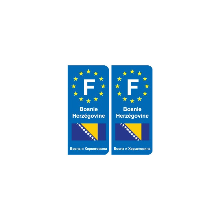 F Europe Bosnie-Herzégovine Bosnia and Herzegovina autocollant plaque