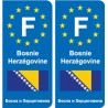 F de Europa Bosnia y Herzegovina Bosnia y Herzegovina placa etiqueta