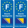 F Europe Bosnie-Herzégovine Bosnia and Herzegovina sticker autocollant plaque