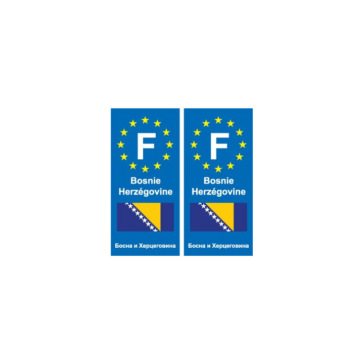 F Europe Bosnie-Herzégovine Bosnia and Herzegovina autocollant plaque