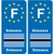 F Europa Botswana placa etiqueta