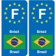 F Europe Brésil Brazil autocollant plaque