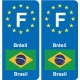 F Europe Brésil Brazil autocollant plaque