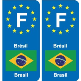 F Europe Brésil Brazil autocollant plaque
