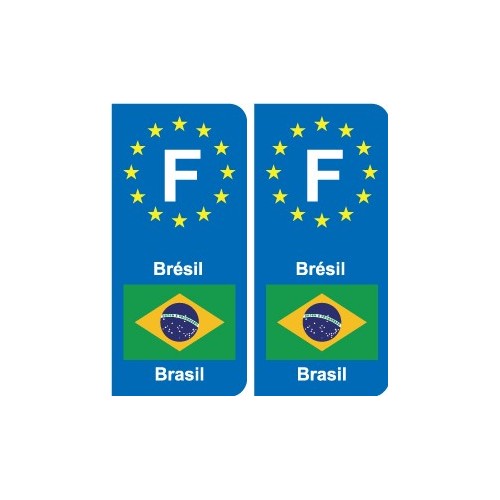 F Europe Brésil Brazil autocollant plaque