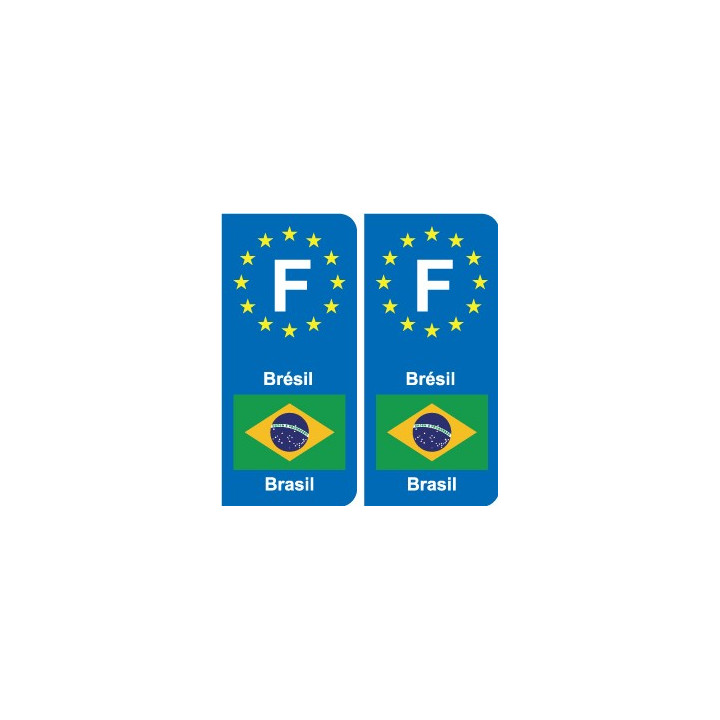 F Europe Brésil Brazil autocollant plaque