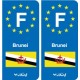 F Europa Brunei placa etiqueta