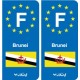 F Europe Brunei autocollant plaque